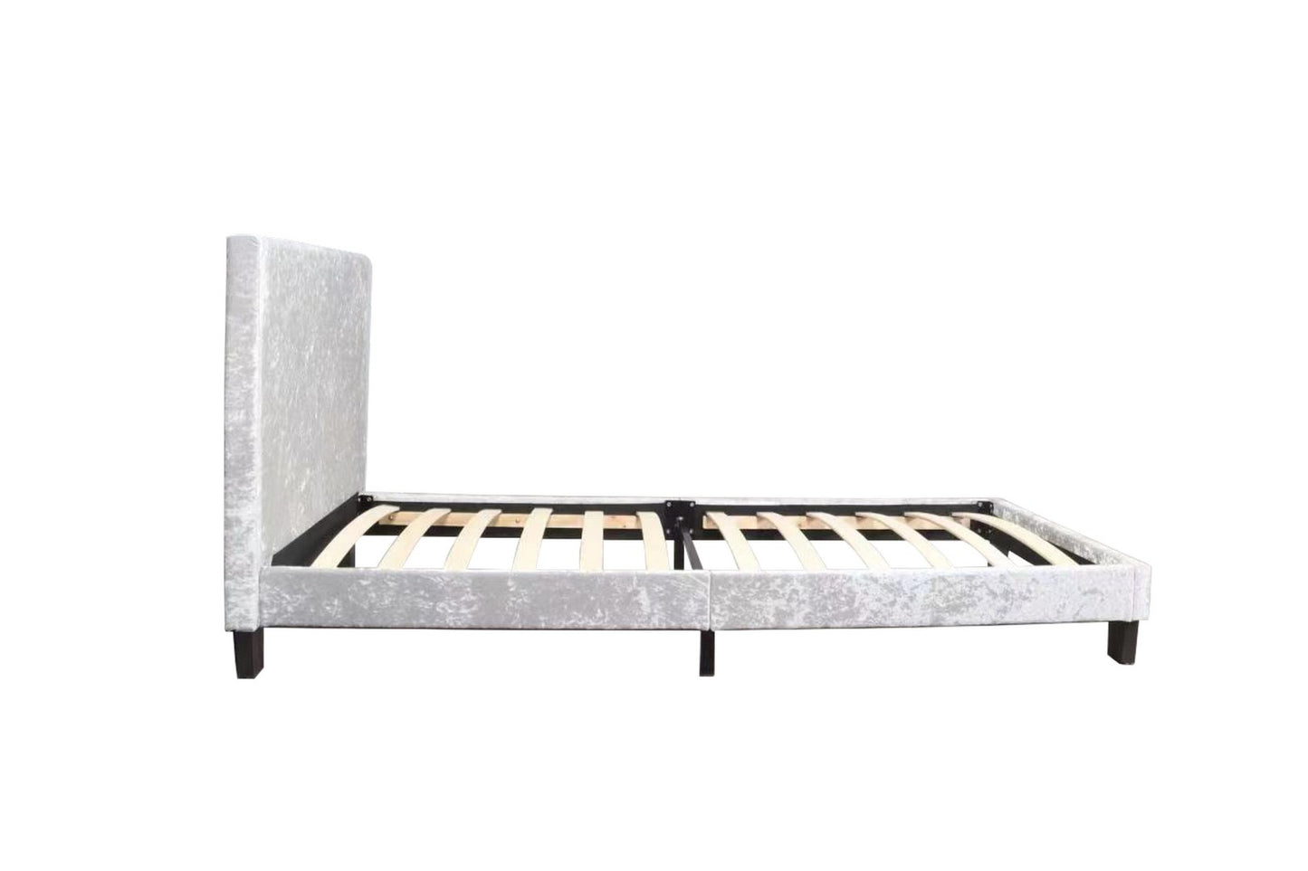 Birlea Berlin 3ft Single Steel Grey Crushed Velvet Bed Frame