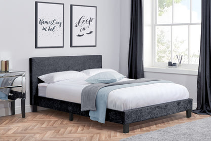 Birlea Berlin 4ft Small Double Black Crushed Velvet Bed Frame