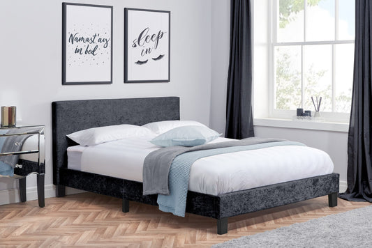 Birlea Berlin 5ft Kingsize Black Crushed Velvet Bed Frame