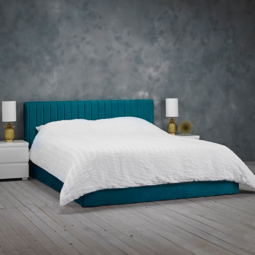 LPD Berlin 4ft6 Double Teal Velvet Ottoman Bed Frame