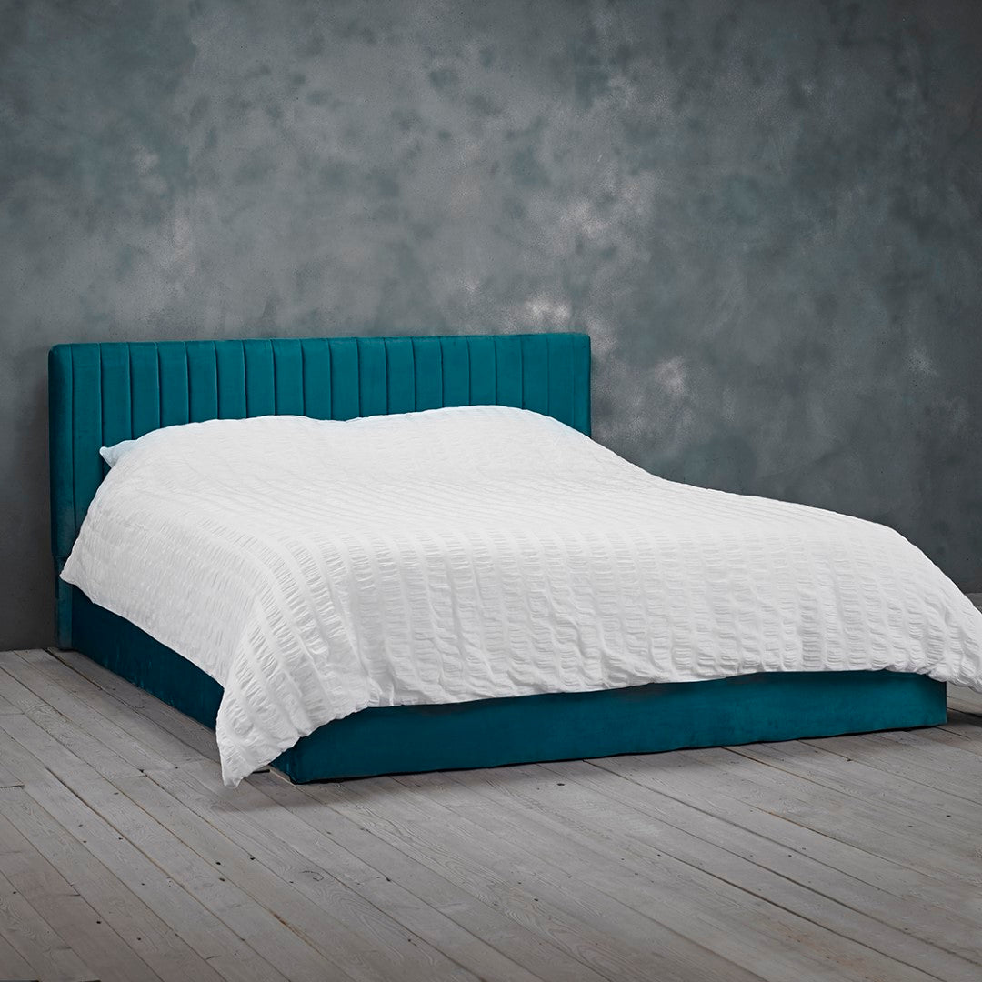 LPD Berlin 4ft6 Double Teal Velvet Ottoman Bed Frame