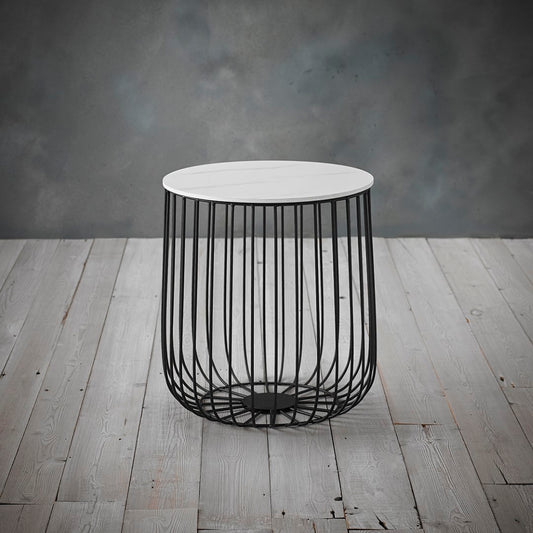 LPD Enzo Small Marble Effect Cage Table