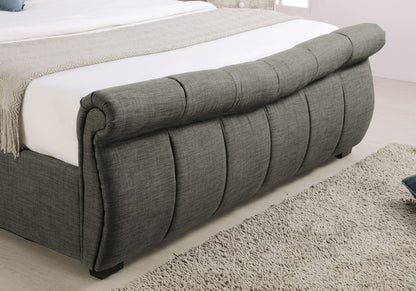 Emporia Bosworth 6ft Super Kingsize Grey Linen Fabric Ottoman Sleigh Bed
