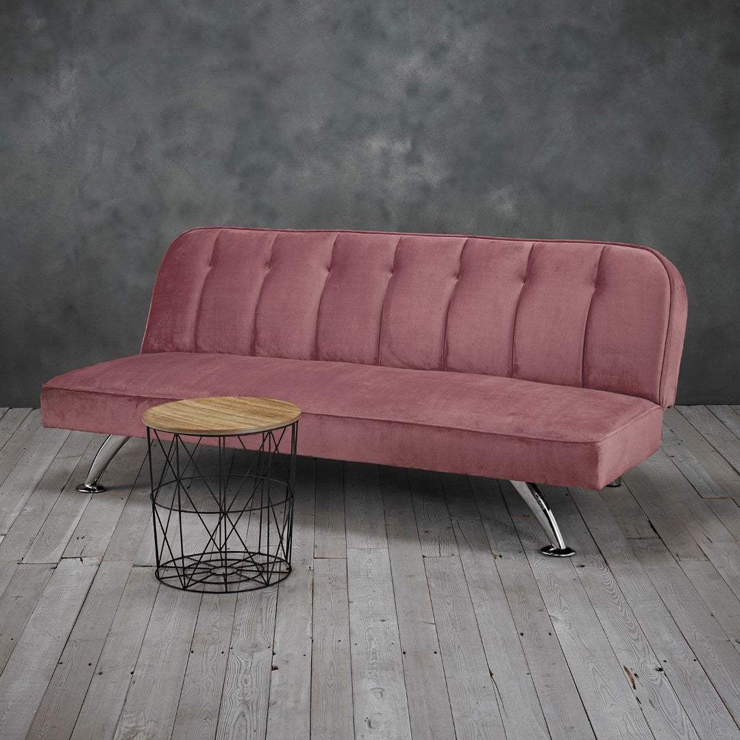 LPD Brighton Pink Velvet Sofa Bed