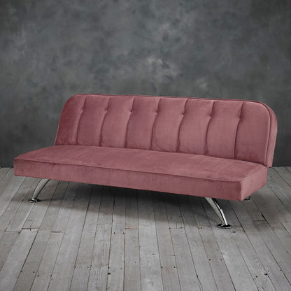 LPD Brighton Pink Velvet Sofa Bed