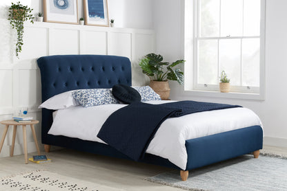 Birlea Brompton 4ft6 Double Blue Fabric Bed Frame