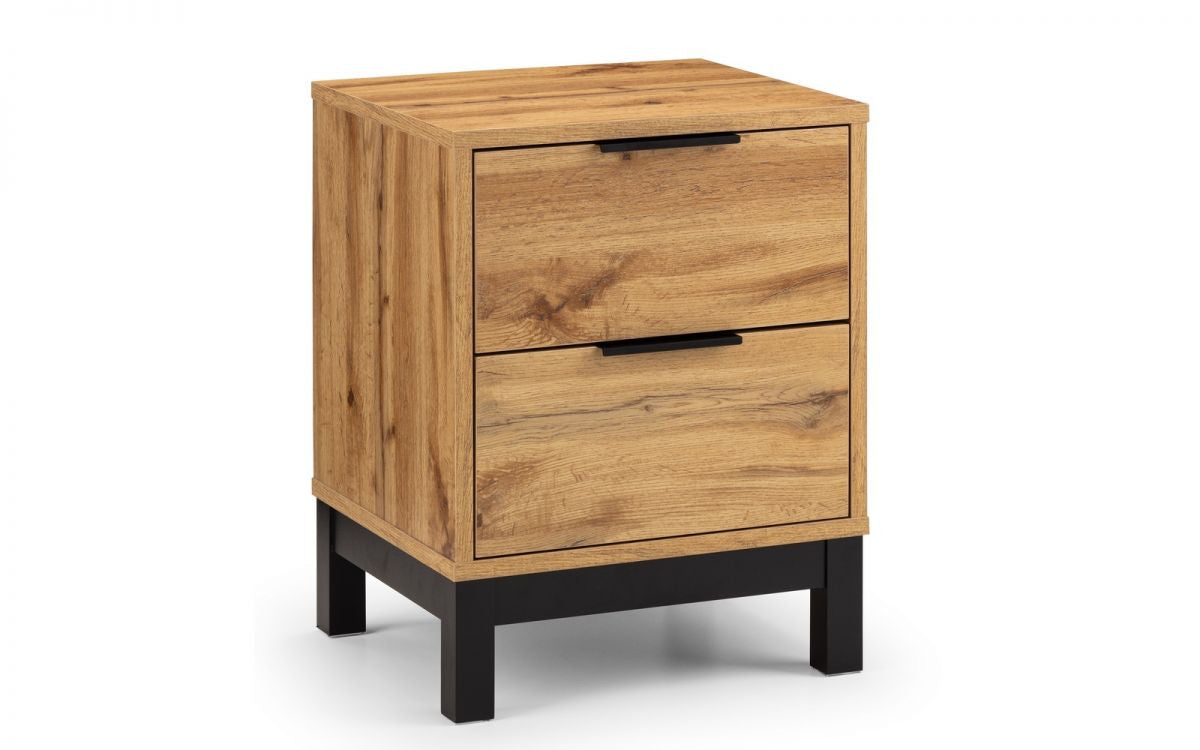 Bali Oak 2 Drawer Bedside table. Free UK Delivery