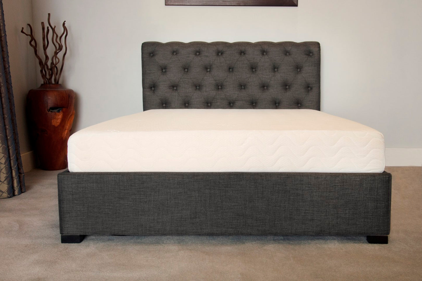 Emporia Balmoral 4ft6 Double Grey Linen Fabric Ottoman Bed