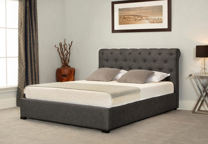 Emporia Balmoral 5ft Kingsize Grey Linen Fabric Ottoman Bed