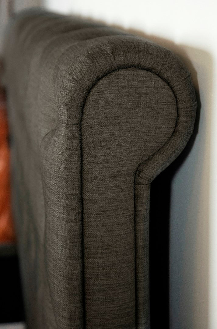 Emporia Balmoral 6ft Super Kingsize Grey Linen Fabric Ottoman Bed