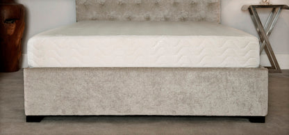 Emporia Balmoral 6ft Super Kingsize Stone Chenille Linen Fabric Ottoman Bed