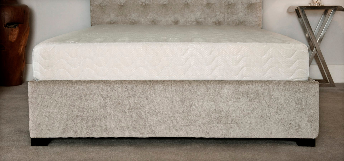 Emporia Balmoral 5ft Kingsize Stone Chenille Linen Fabric Ottoman Bed