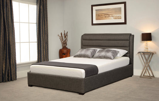 Emporia Chelsea 5ft Kingsize Grey Linen Fabric Ottoman Bed