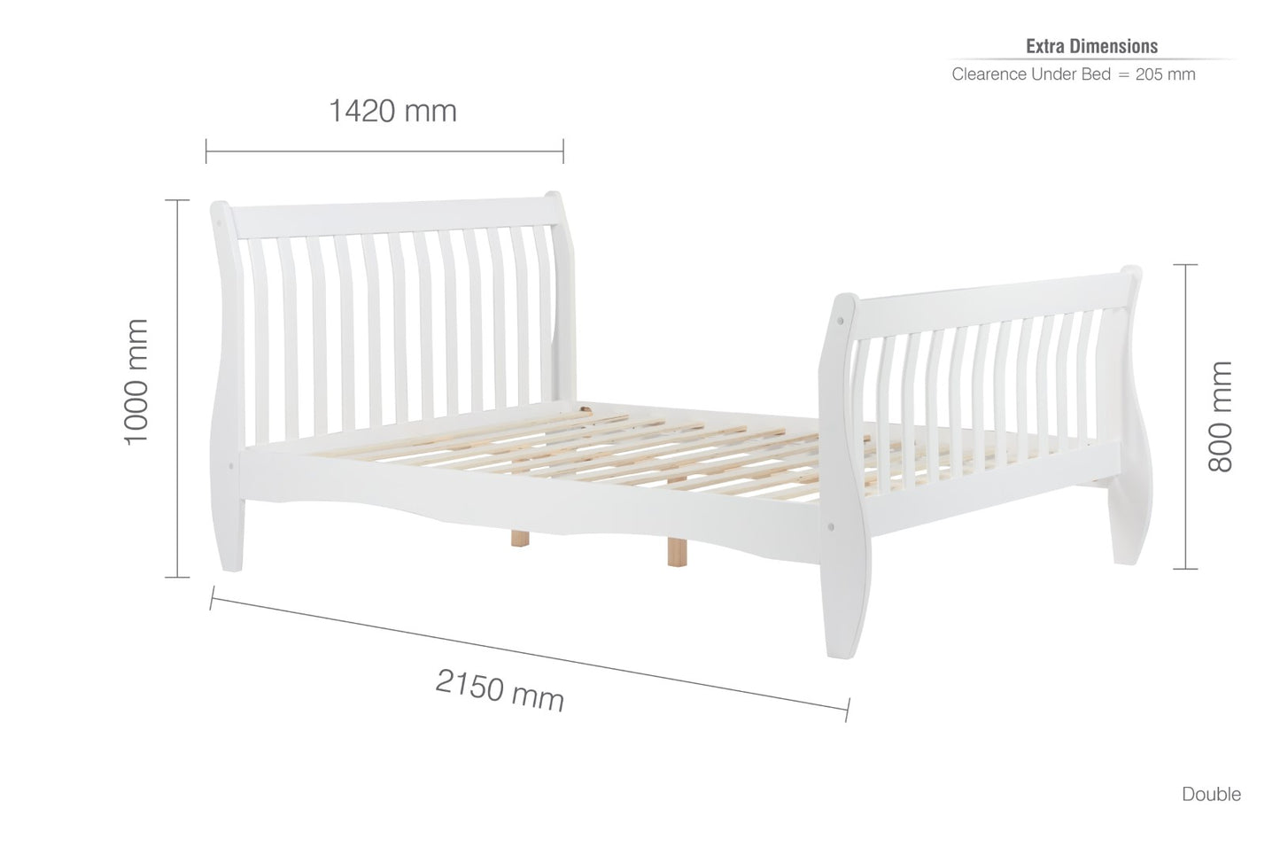 Birlea Belford 4ft Small Double White Pine Bed Frame