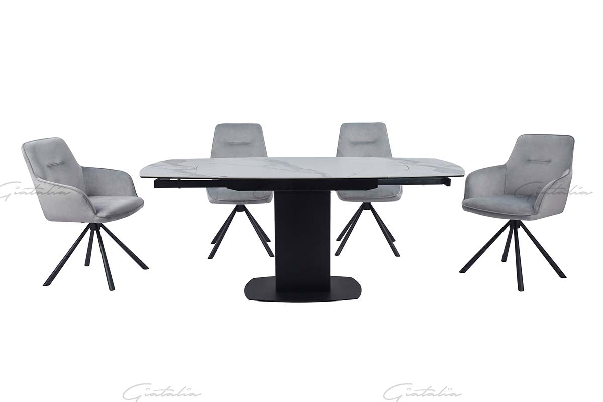 Best ceramic swivel extending dining table set