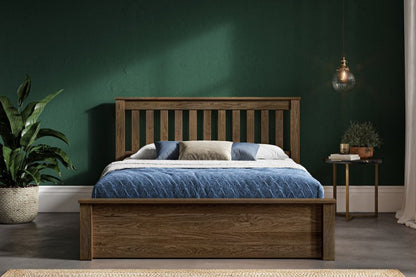 Best solid warm oak monaco bed frame double. Free UK delivery,