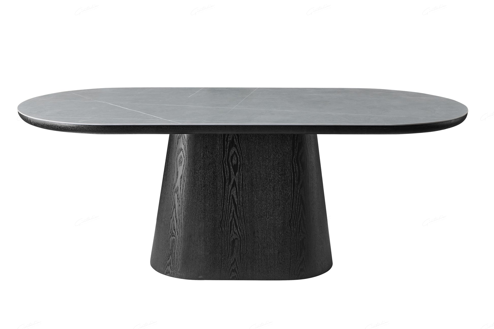 Bianca Black Base Grey Top Oval Dining Table. Sale price. Free UK Delivery