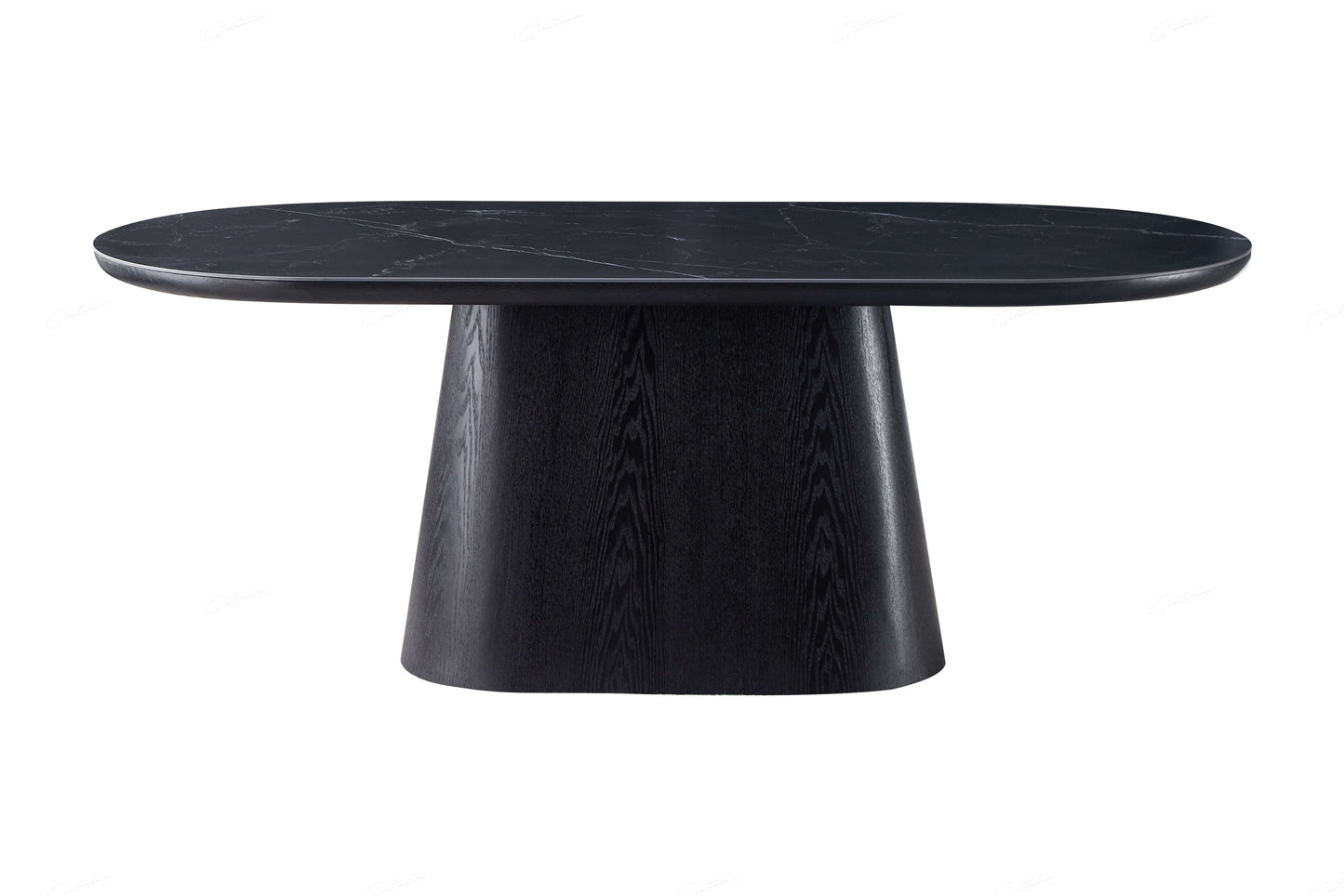 2m Bianca black Oval Dining Table by Giatalia