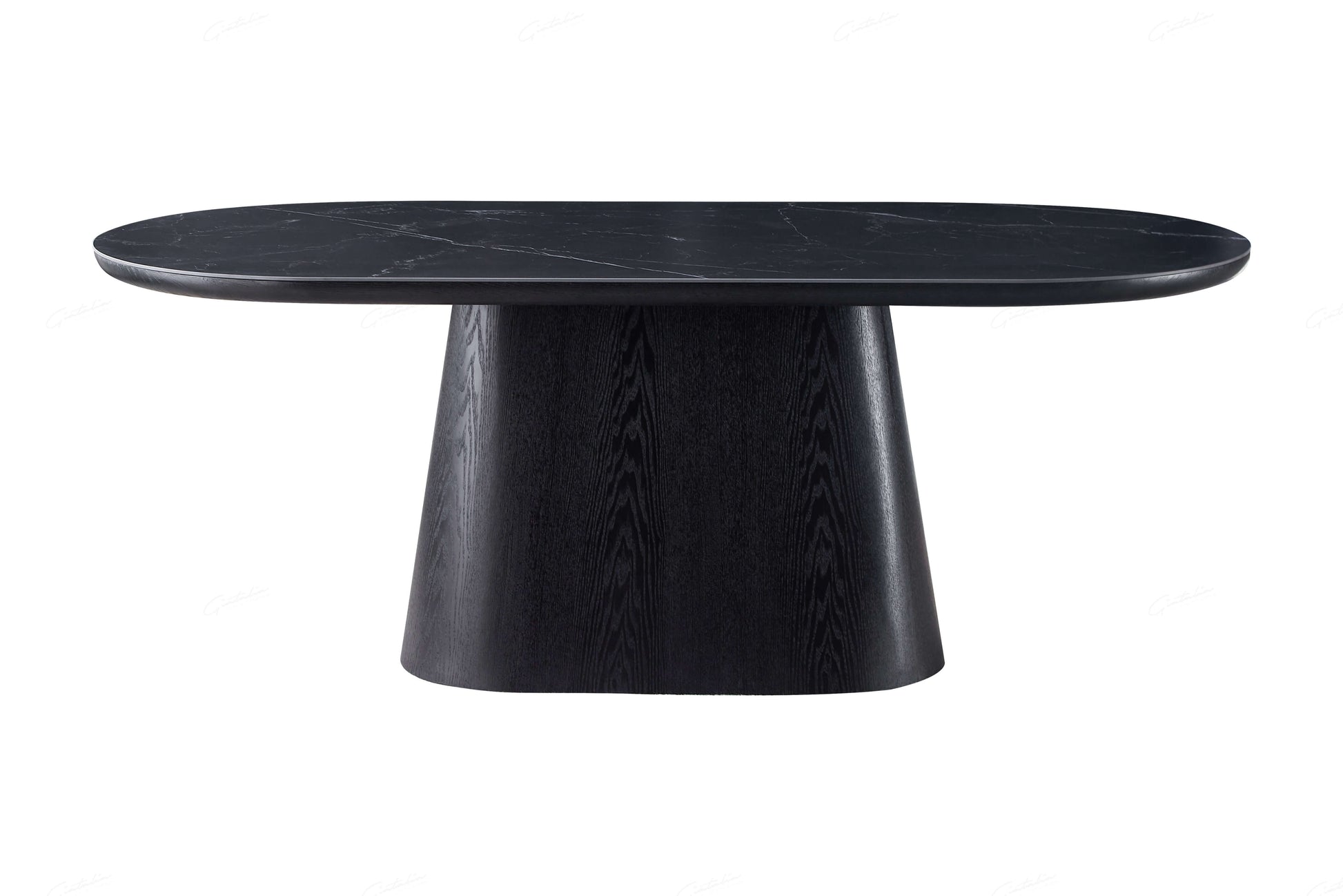 2m Bianca black Oval Dining Table by Giatalia