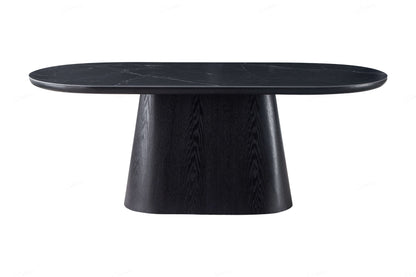 2m Bianca black Oval Dining Table by Giatalia