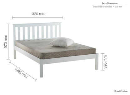 Birlea Denver 4ft Small Double White Pine Bed Frame