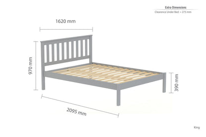 Birlea Denver 5ft Kingsize Grey Pine Bed Frame