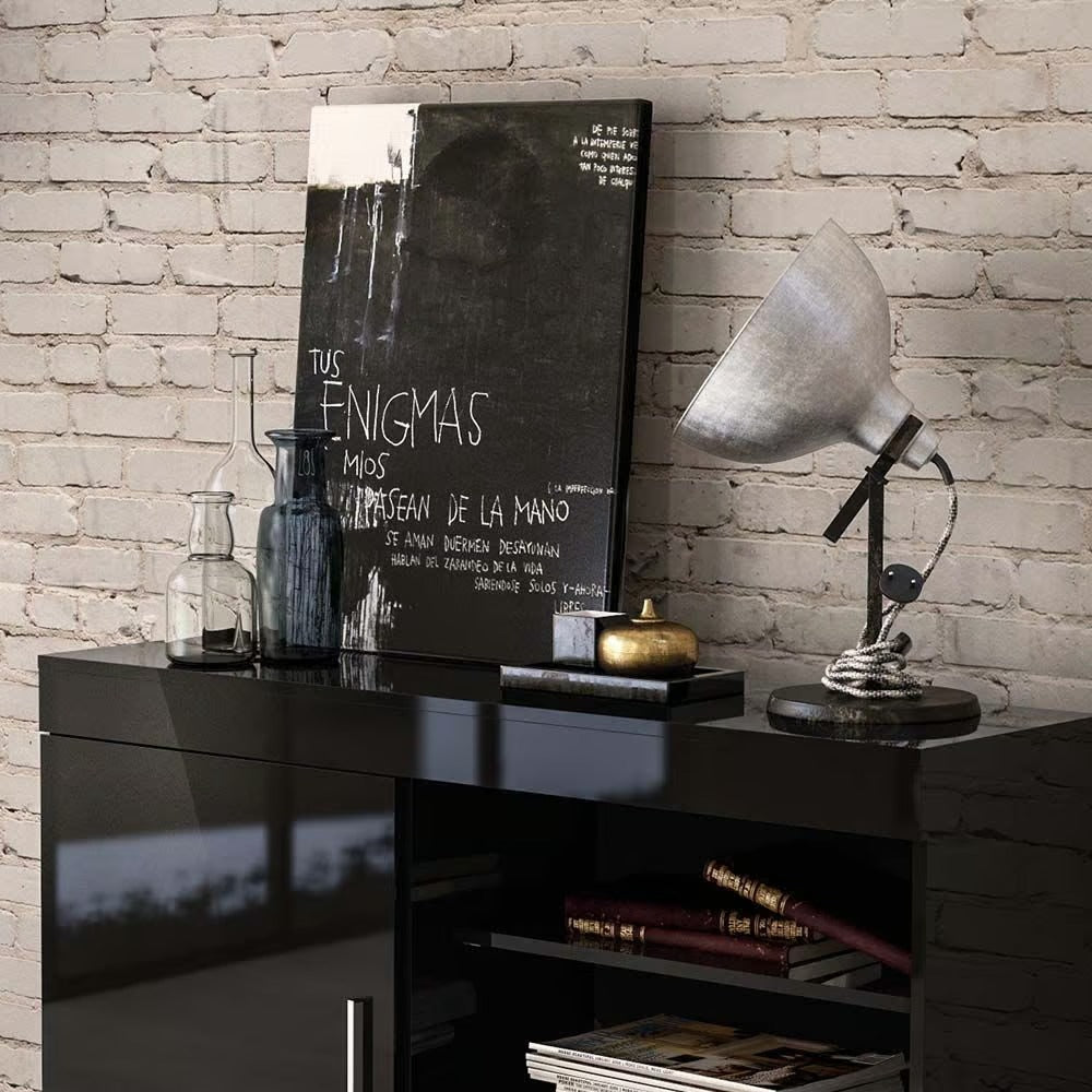 Birlea Edgeware Black 1 Door 2 Drawer Sideboard