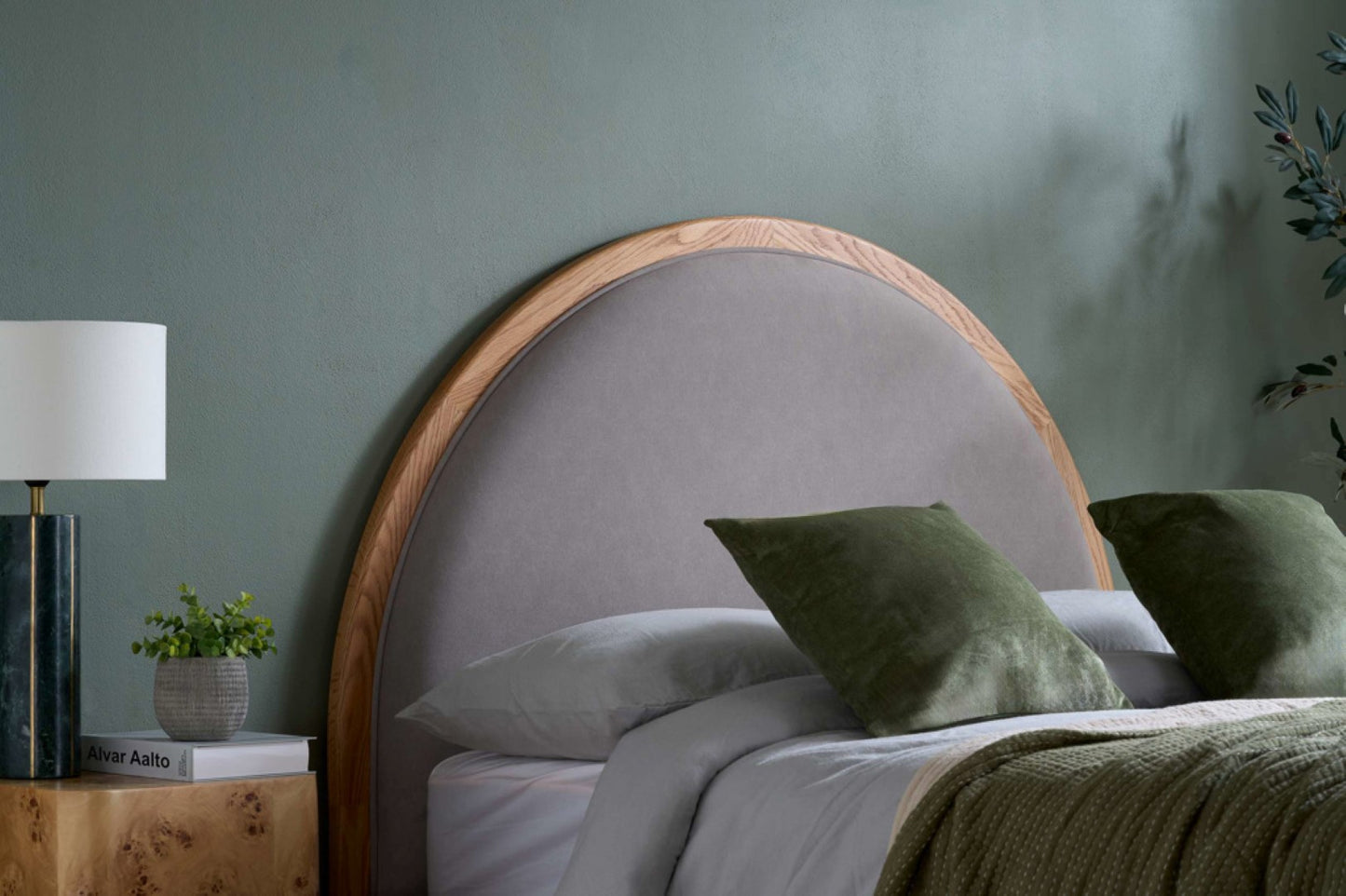 Birlea Liana 4ft6 Double Grey Fabric Oak Bed