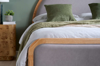 Birlea Liana 5ft Kingsize Grey Fabric Oak Bed