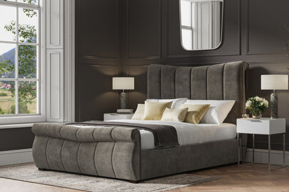 Emporia Bosworth 5ft Kingsize Mid Grey Velvet Ottoman Bed