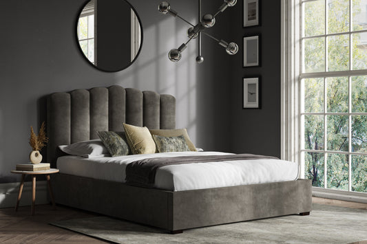 Emporia Bradgate 6ft Super Kingsize Mid Grey Velvet Ottoman Bed Frame
