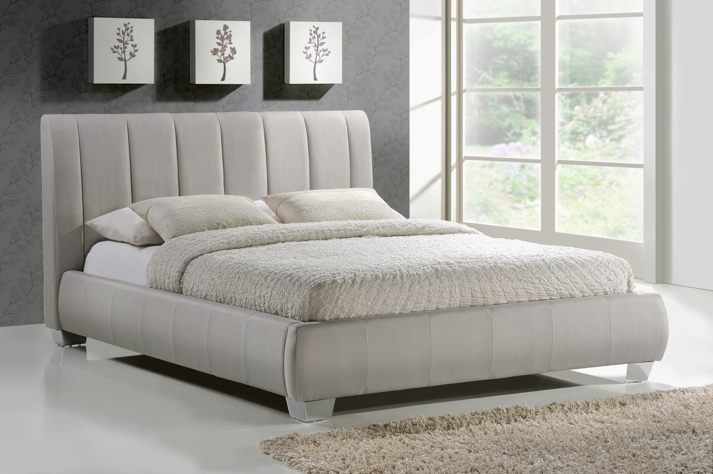 Time Living Braunston 5ft Kingsize Sand Fabric Bed Frame