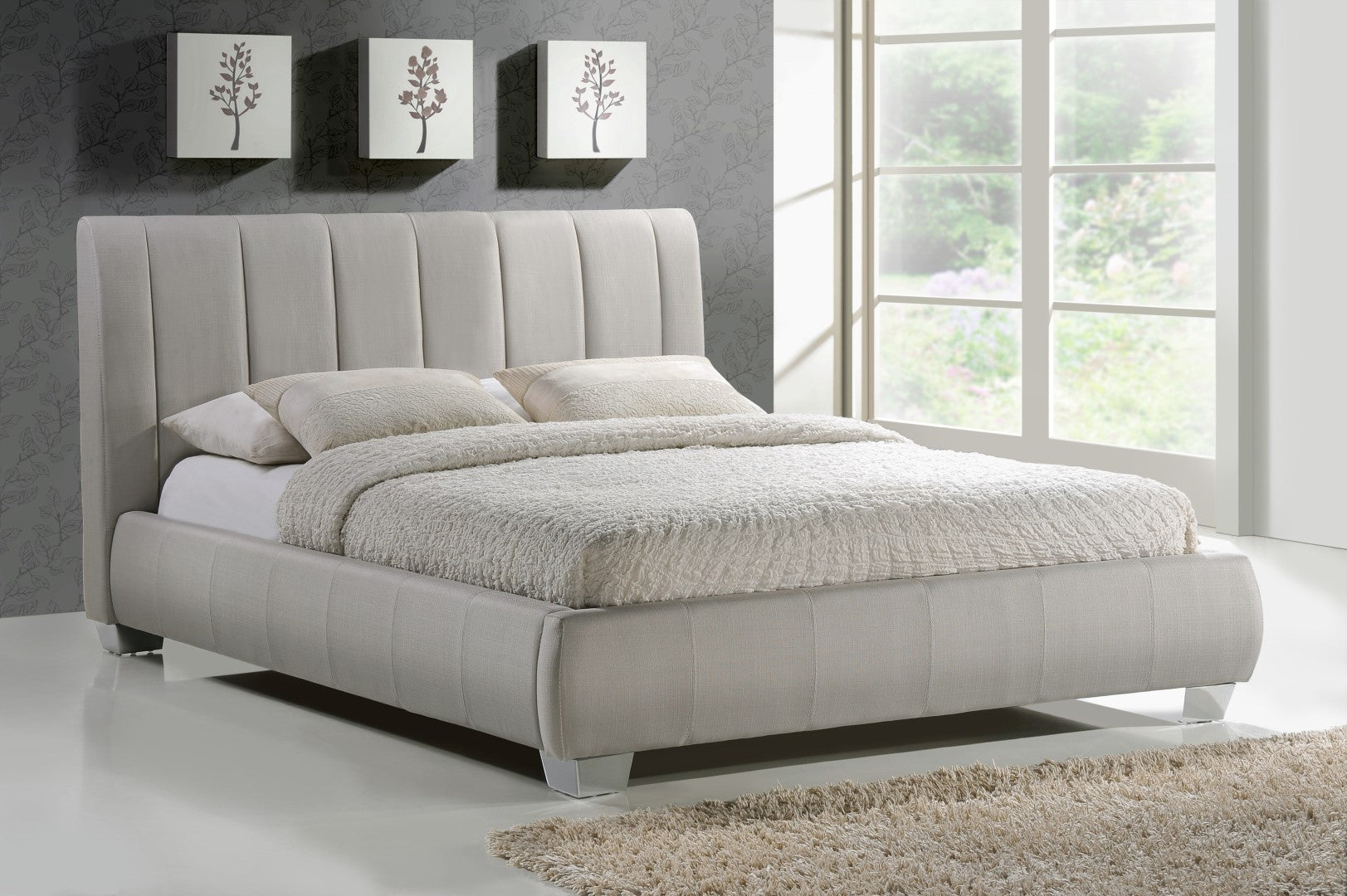 Time Living Braunston 5ft Kingsize Sand Fabric Bed Frame