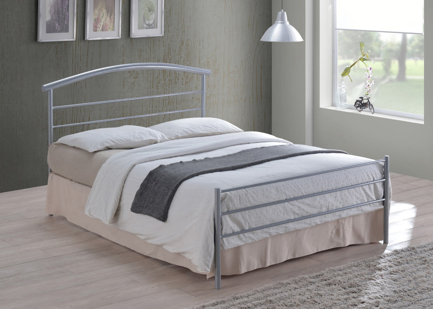 Time Living Brennington 3ft Single Silver Metal Bed Frame