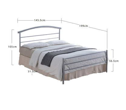 Time Living Brennington 4ft6 Double Silver Metal Bed Frame