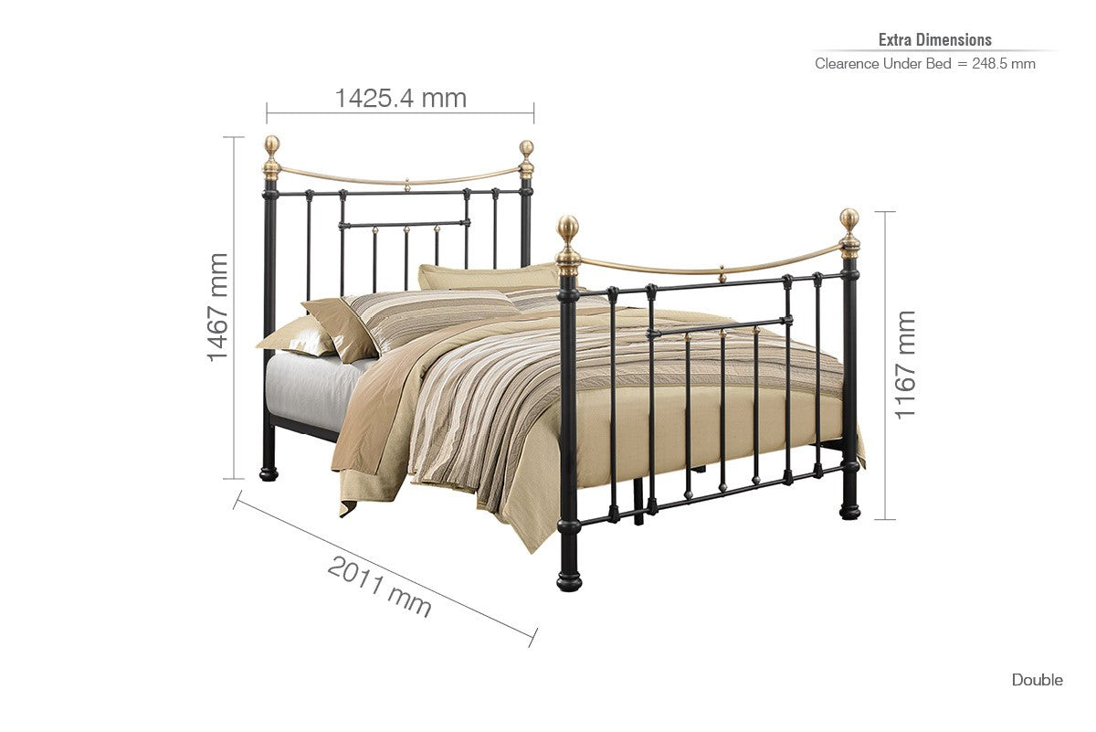 Birlea Bronte 4ft6 Double Black Double Metal Bed Frame