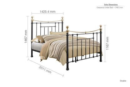 Birlea Bronte 5ft Kingsize Black Double Metal Bed Frame