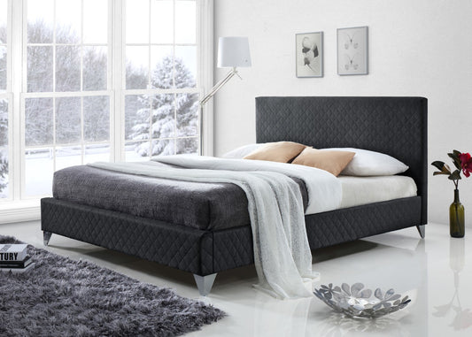 Time Living Brooklyn 4ft6 Double Dark Grey Fabric Bed Frame