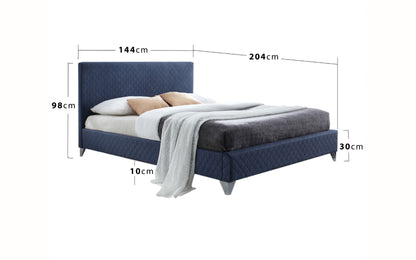 Time Living Brooklyn 4ft6 Double Blue Fabric Bed Frame