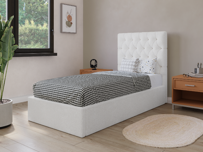 Buy 3ft Single Cream Boucle Ottoman Bed Frame Online UK