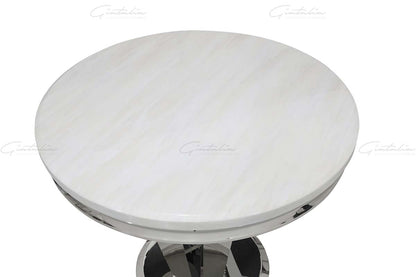 Buy 90cm White Marble Round Dining Table UK  Free Delivery