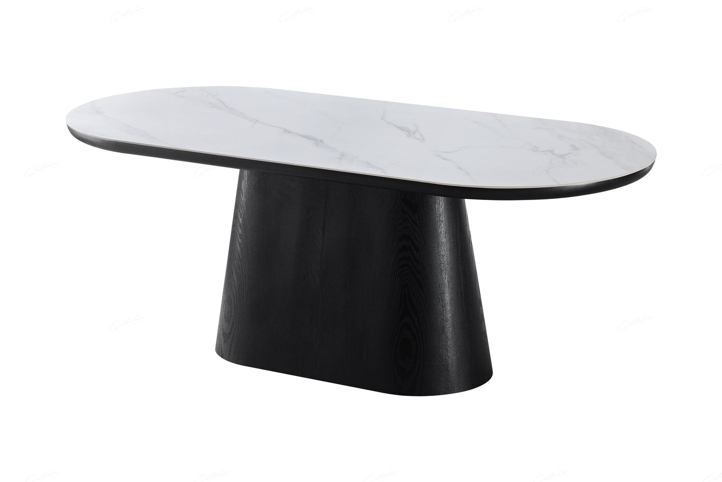Buy Bianca 200cm Black White Oval Dining Table online uk