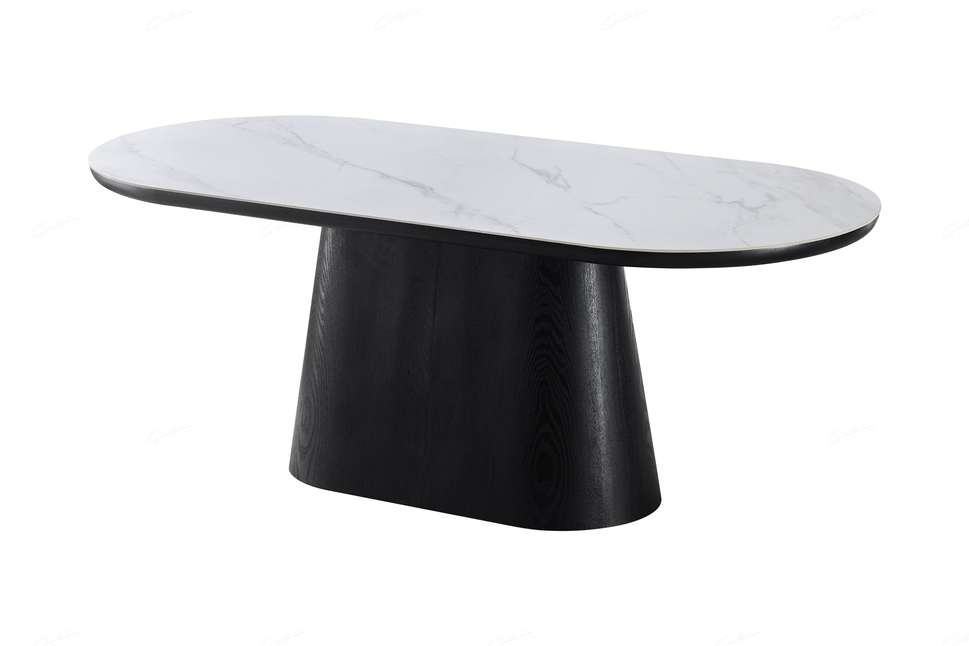 Buy Bianca 200cm Black White Oval Dining Table online uk