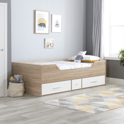 Birlea Camden 3ft Single White & Oak Effect Cabin Bed Frame