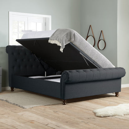 Birlea Castello 4ft6 Double Charcoal Fabric Ottoman Bed Frame