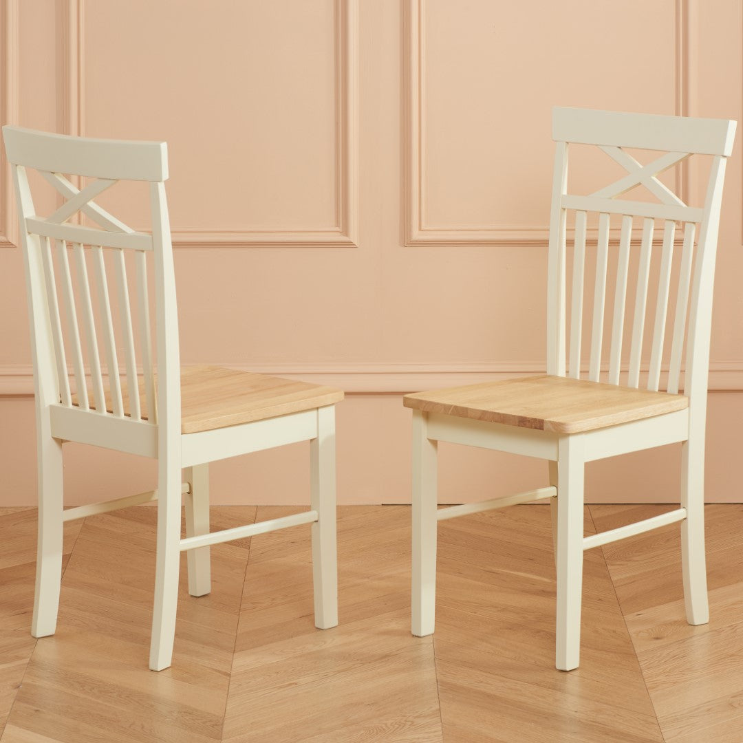 Birlea Chatsworth White Round Extending Dining Table With 6 Chairs