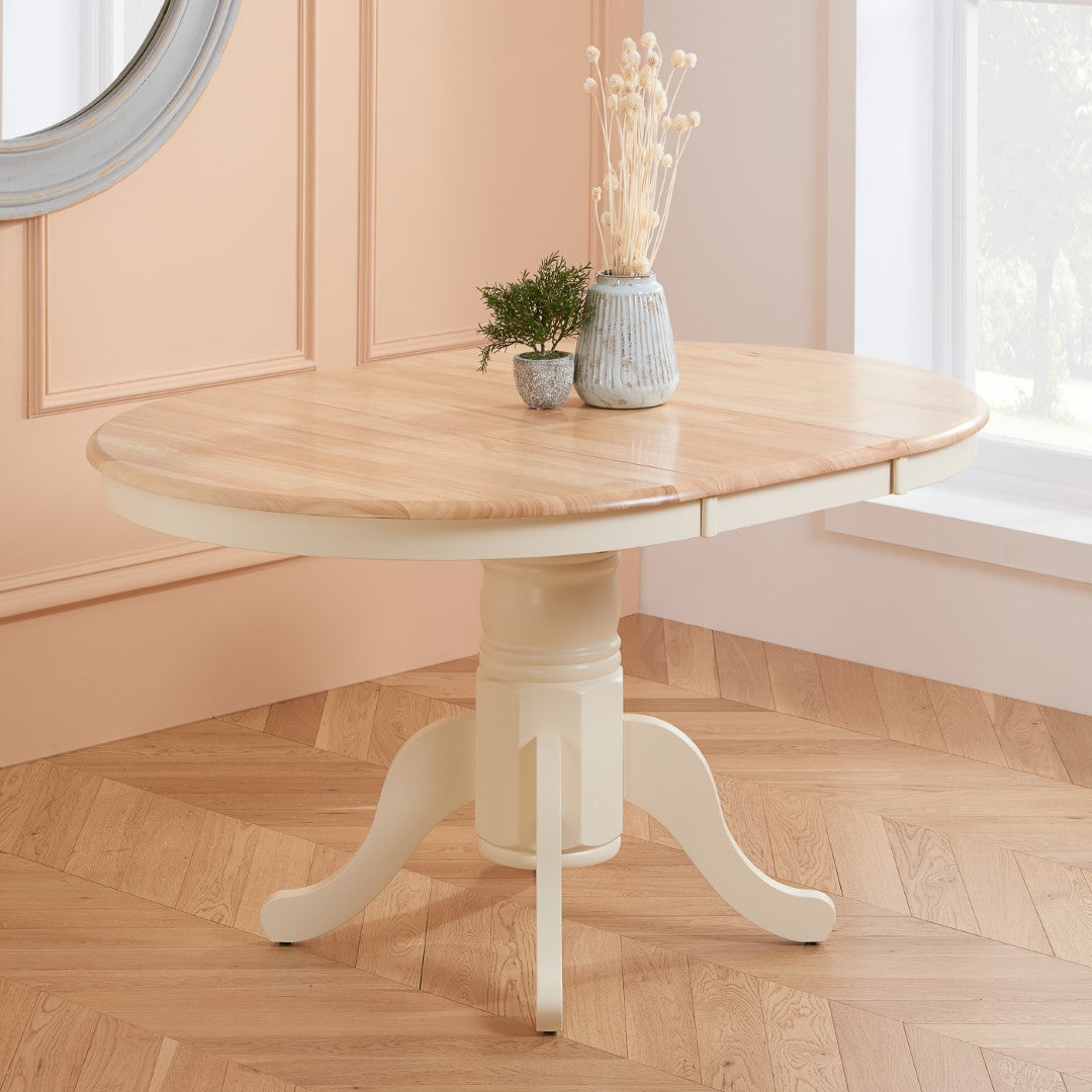 Birlea Chatsworth White Round Extending Dining Table