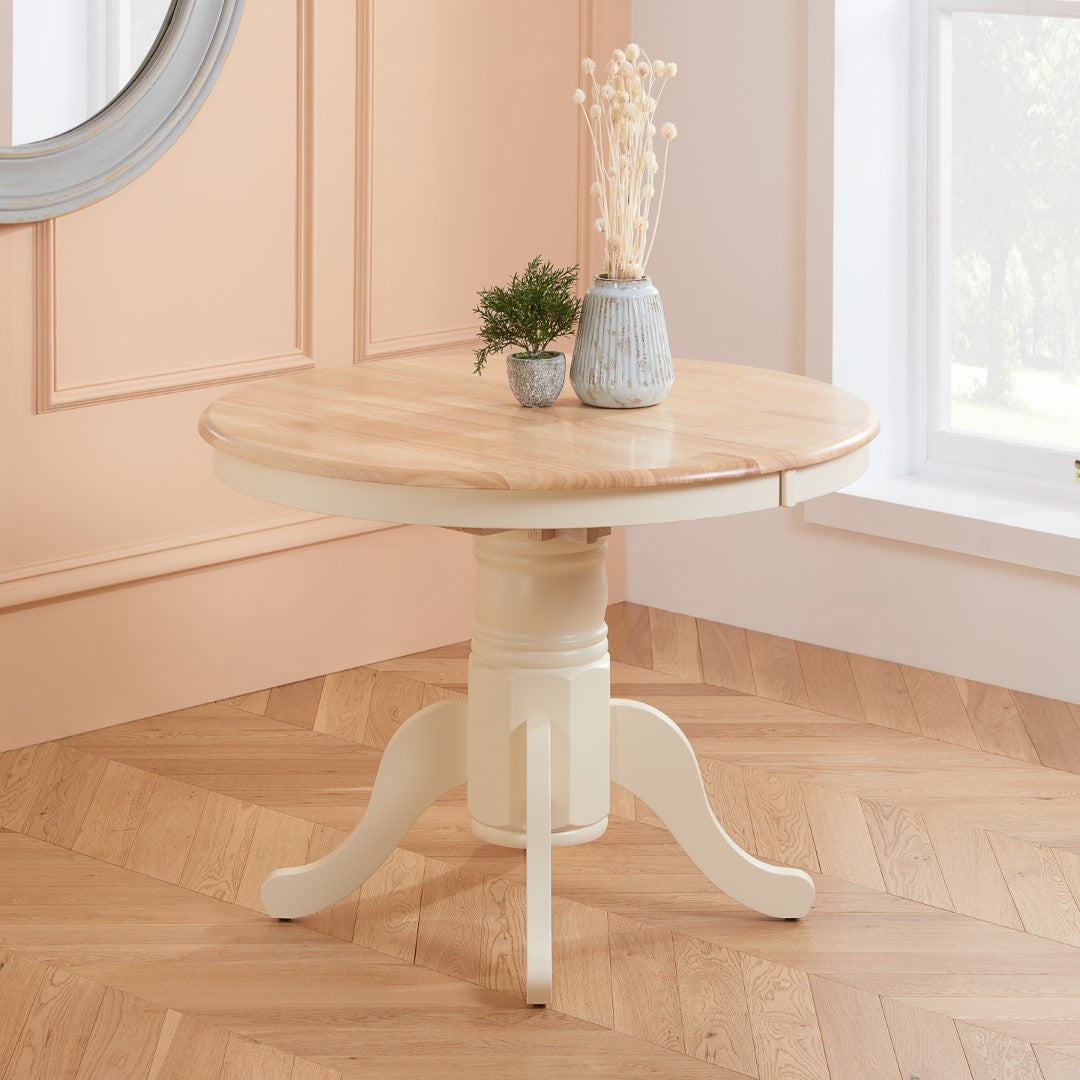 Birlea Chatsworth White Round Extending Dining Table