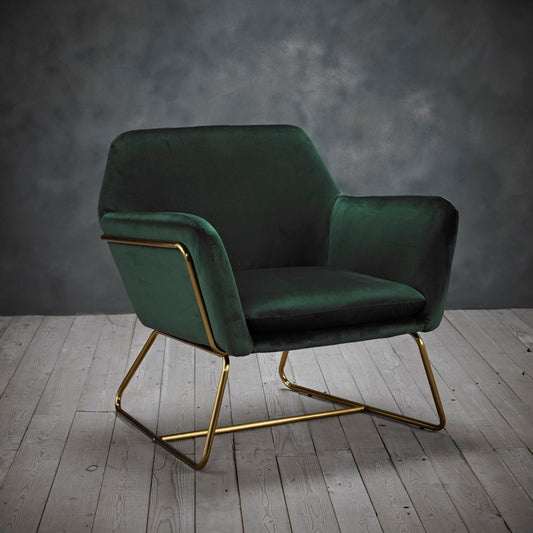 LPD Charles Racing Green Velvet Armchair