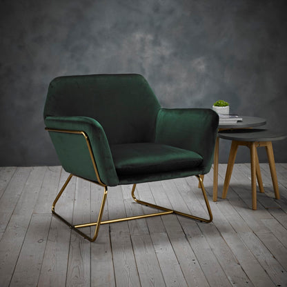 LPD Charles Racing Green Velvet Armchair